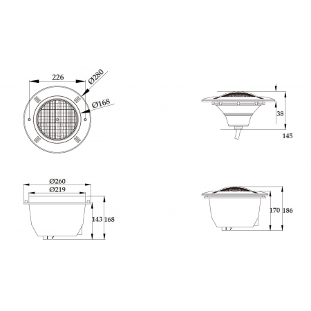 Lampa basenowa LED PHJ-RC-PC280 18 / 25 / 30 / 40 Watt, dowolny kolor i RGB